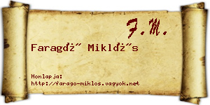 Faragó Miklós névjegykártya