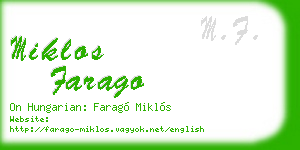 miklos farago business card