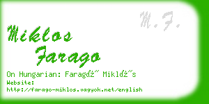 miklos farago business card